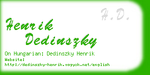 henrik dedinszky business card